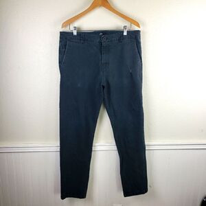 Men's Rip Curl Surfer Black Faded Chino Straight Fit Zipper Fly Pants Size 36